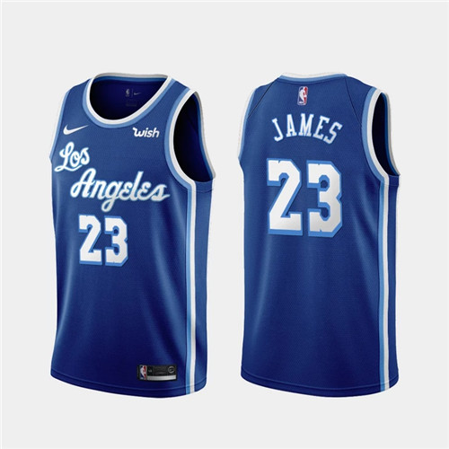 Men's Los Angeles Lakers #23 LeBron James Blue NBA Stitched Jersey